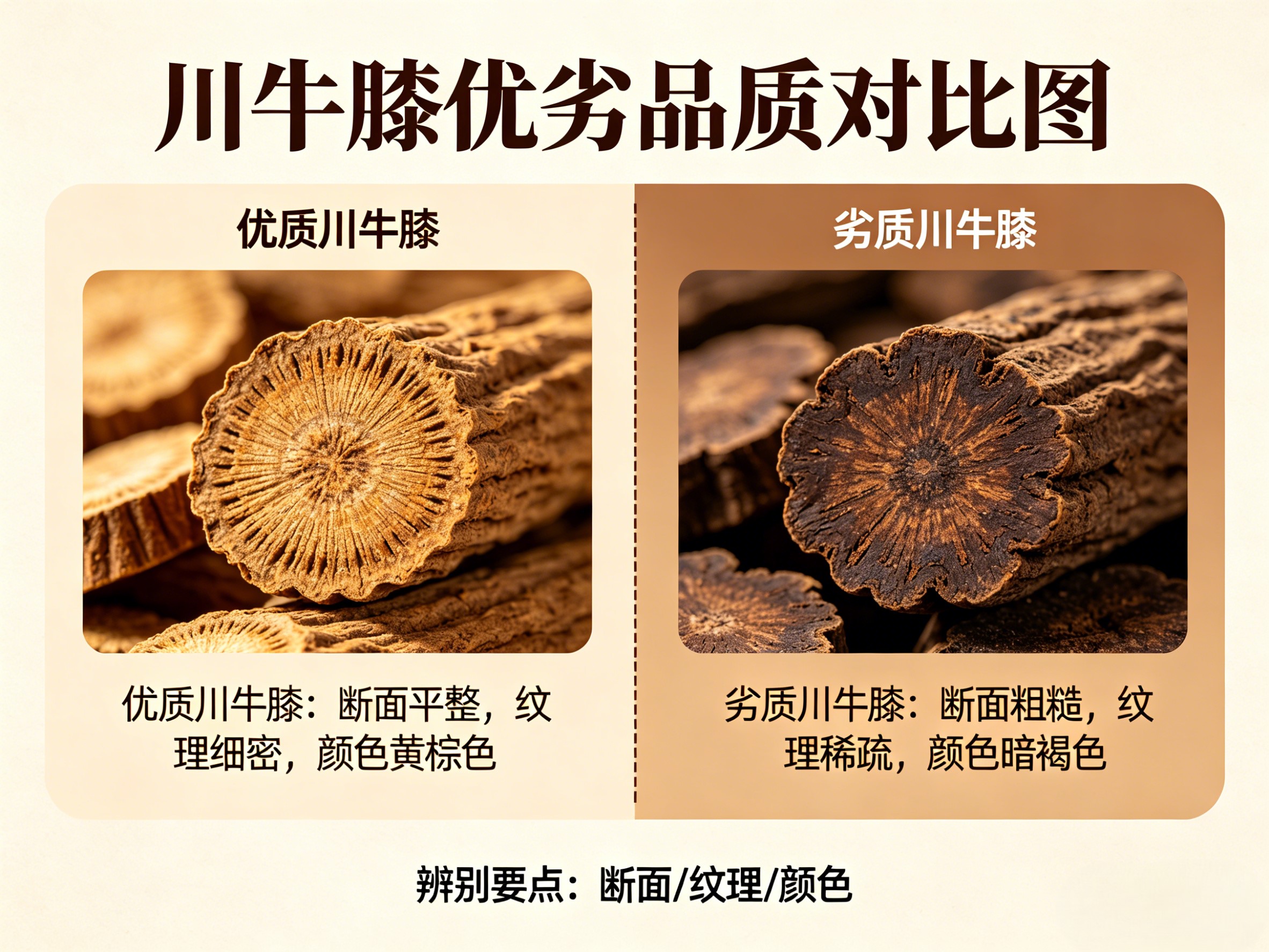 川牛膝干货品质辨别